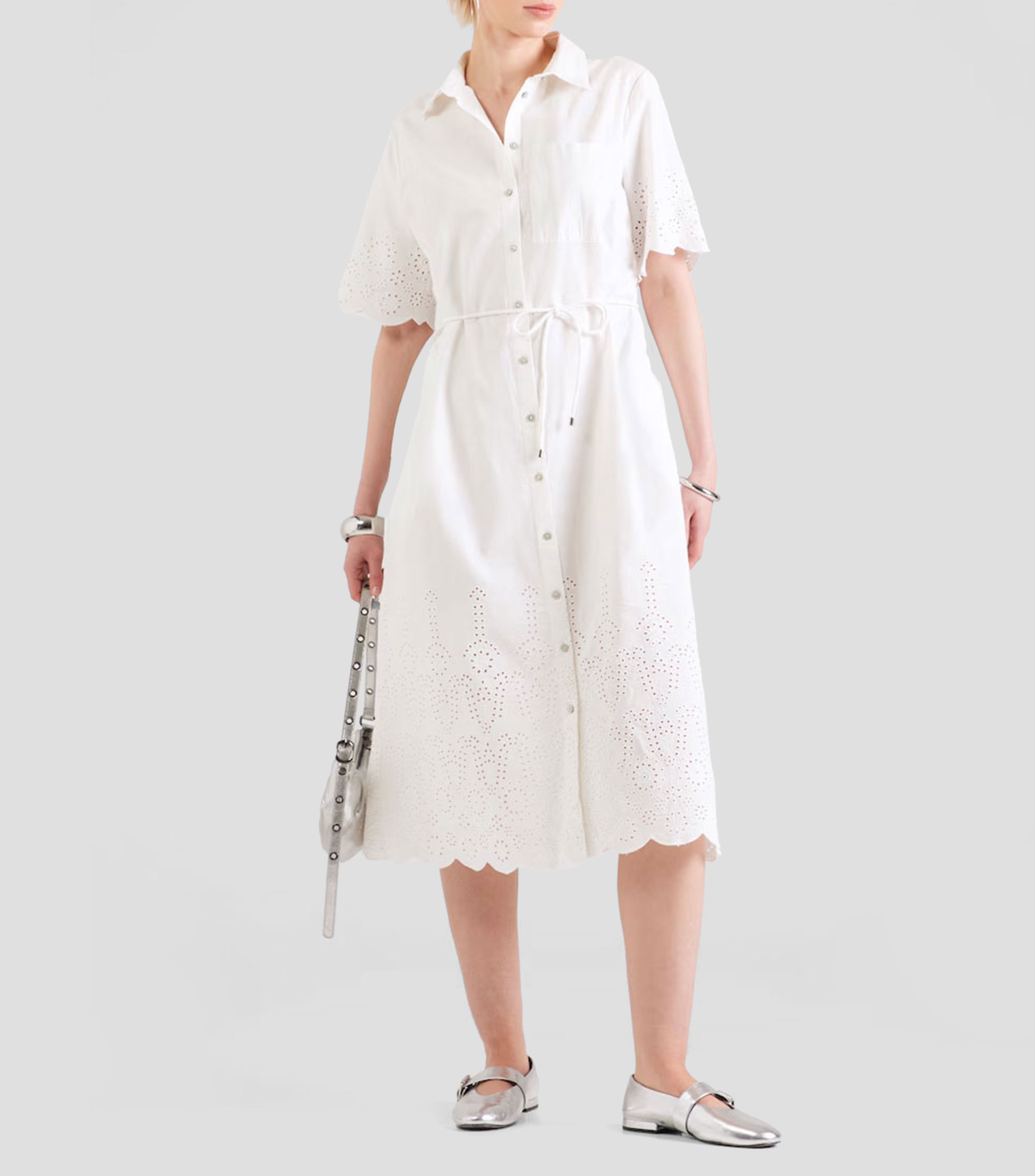 Vestido midi liso Mujer